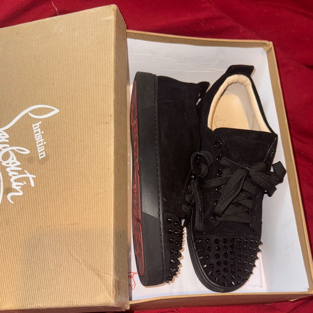 Christian Louboutin Black Studded Sneakers
